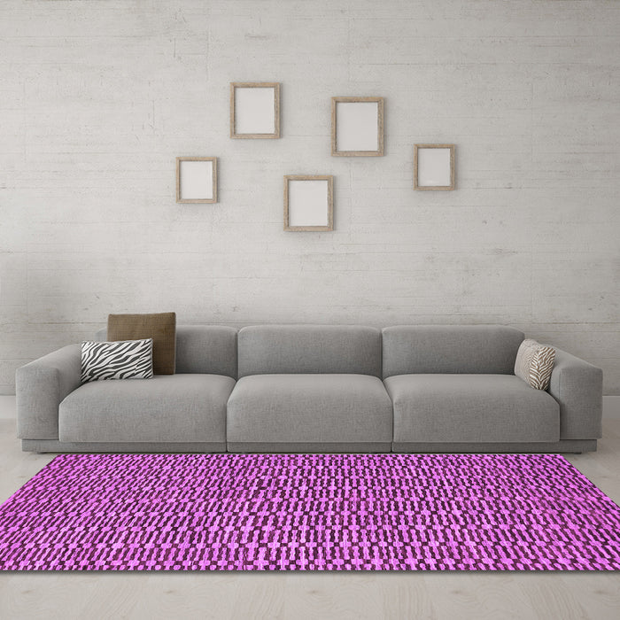 Machine Washable Abstract Purple Contemporary Area Rugs in a Living Room, wshcon292pur