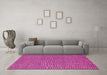 Machine Washable Abstract Pink Contemporary Rug in a Living Room, wshcon292pnk