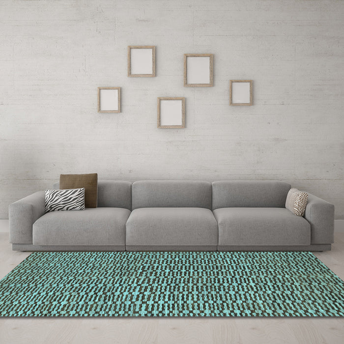 Machine Washable Abstract Light Blue Contemporary Rug in a Living Room, wshcon292lblu