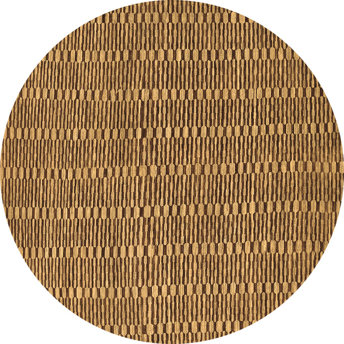 Round Abstract Brown Contemporary Rug, con292brn