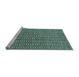 Sideview of Machine Washable Abstract Light Blue Contemporary Rug, wshcon292lblu