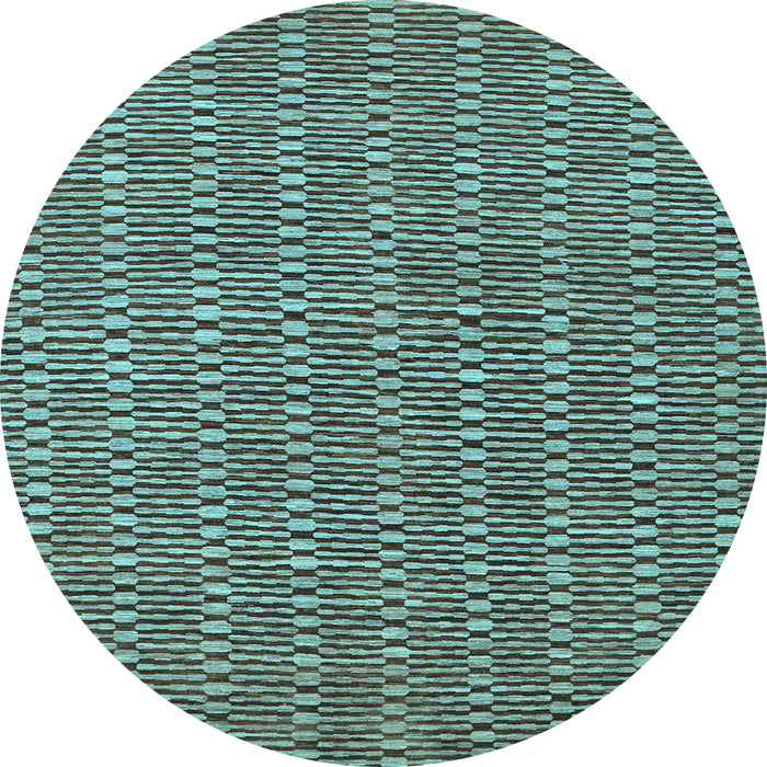 Round Abstract Light Blue Contemporary Rug, con292lblu