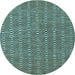 Round Abstract Light Blue Contemporary Rug, con292lblu