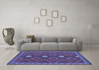 Machine Washable Oriental Blue Traditional Rug, wshcon2930blu