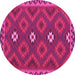Round Oriental Pink Traditional Rug, con2930pnk