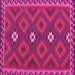 Square Machine Washable Oriental Pink Traditional Rug, wshcon2930pnk