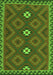 Serging Thickness of Machine Washable Oriental Green Traditional Area Rugs, wshcon2930grn