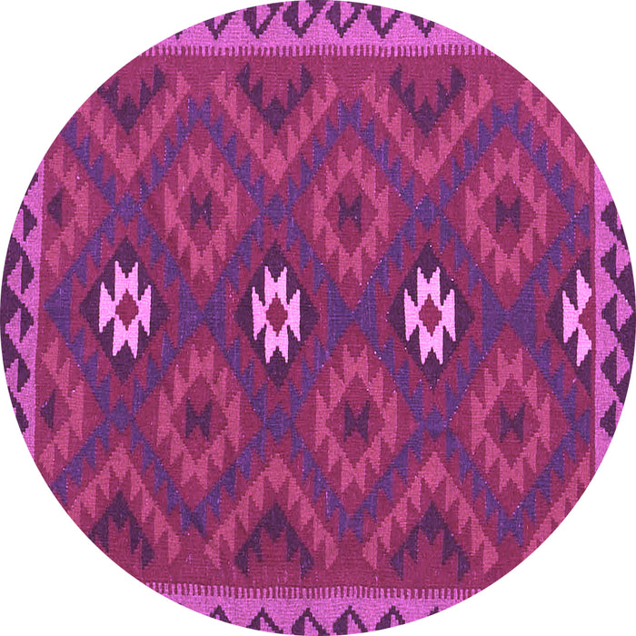 Round Machine Washable Oriental Purple Traditional Area Rugs, wshcon2930pur