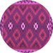 Round Machine Washable Oriental Purple Traditional Area Rugs, wshcon2930pur