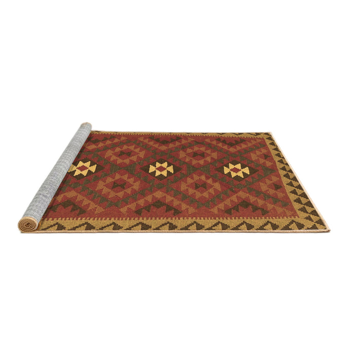 Sideview of Machine Washable Oriental Brown Traditional Rug, wshcon2930brn