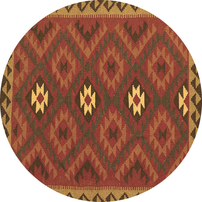 Round Machine Washable Oriental Brown Traditional Rug, wshcon2930brn