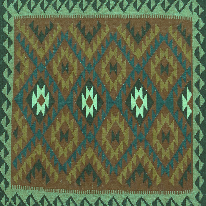 Square Oriental Turquoise Traditional Rug, con2930turq