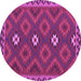 Round Oriental Purple Traditional Rug, con2930pur
