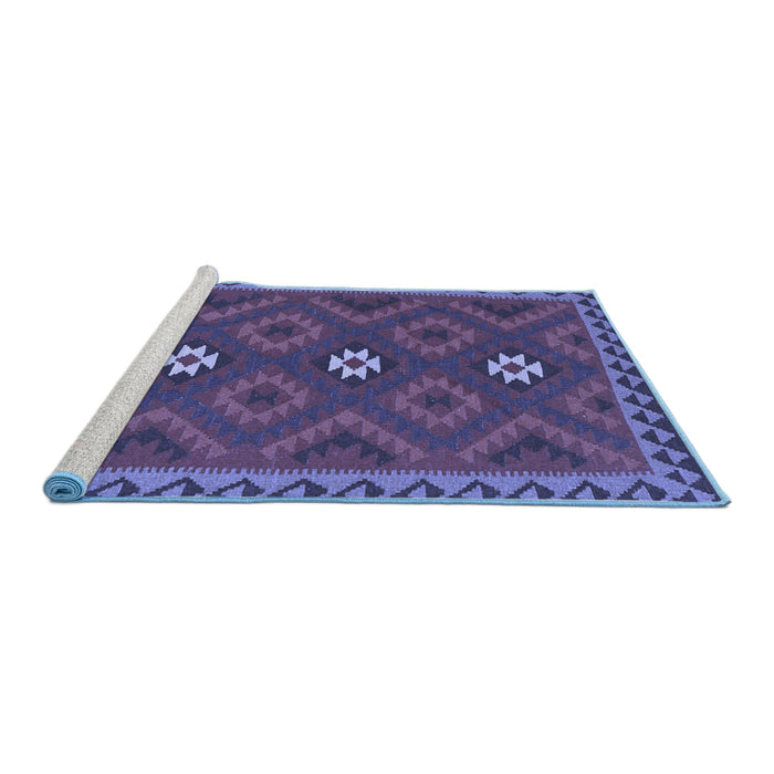 Sideview of Machine Washable Oriental Blue Traditional Rug, wshcon2930blu