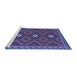 Sideview of Machine Washable Oriental Blue Traditional Rug, wshcon2930blu