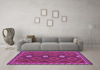 Machine Washable Oriental Purple Traditional Rug, wshcon2930pur