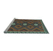 Sideview of Machine Washable Oriental Light Blue Traditional Rug, wshcon2930lblu