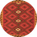 Square Oriental Orange Traditional Rug, con2930org
