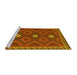 Sideview of Machine Washable Oriental Yellow Traditional Rug, wshcon2930yw