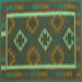 Square Oriental Turquoise Traditional Rug, con2931turq