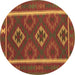 Round Oriental Brown Traditional Rug, con2931brn