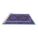 Sideview of Machine Washable Oriental Blue Traditional Rug, wshcon2931blu