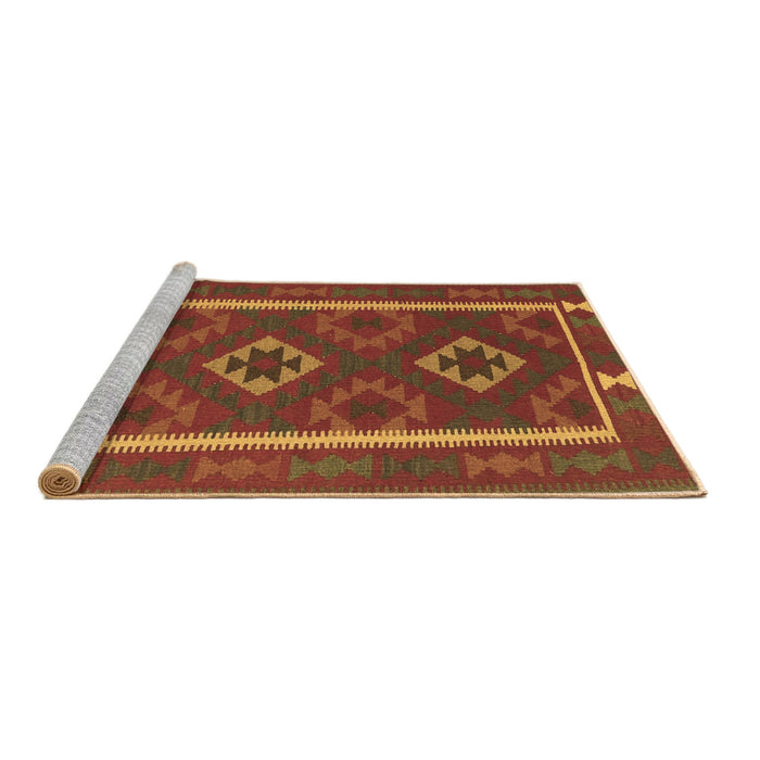 Sideview of Machine Washable Oriental Brown Traditional Rug, wshcon2931brn