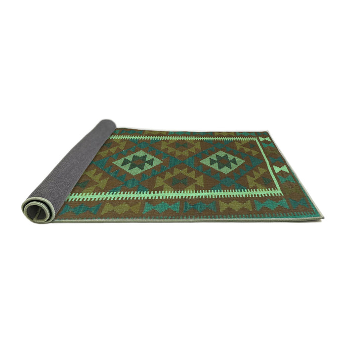 Sideview of Oriental Turquoise Traditional Rug, con2931turq