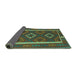 Sideview of Oriental Turquoise Traditional Rug, con2931turq