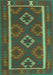 Machine Washable Oriental Turquoise Traditional Area Rugs, wshcon2931turq