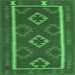 Square Oriental Emerald Green Traditional Rug, con2931emgrn
