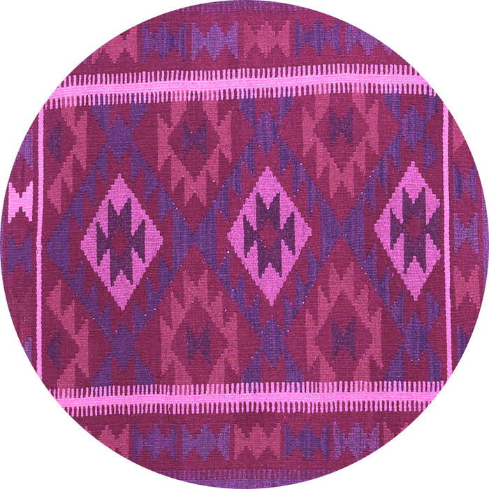 Round Machine Washable Oriental Purple Traditional Area Rugs, wshcon2931pur