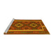 Sideview of Machine Washable Oriental Yellow Traditional Rug, wshcon2931yw