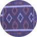 Round Machine Washable Oriental Blue Traditional Rug, wshcon2931blu