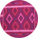 Round Oriental Pink Traditional Rug, con2931pnk