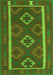 Serging Thickness of Machine Washable Oriental Green Traditional Area Rugs, wshcon2931grn