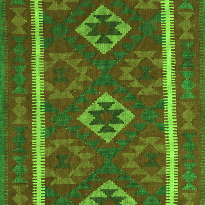 Serging Thickness of Machine Washable Oriental Green Traditional Area Rugs, wshcon2931grn