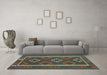 Machine Washable Oriental Light Blue Traditional Rug in a Living Room, wshcon2931lblu