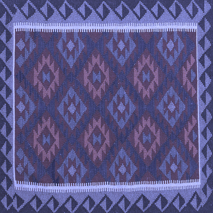 Square Machine Washable Oriental Blue Traditional Rug, wshcon2932blu