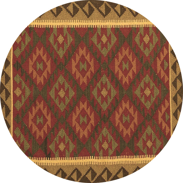 Round Oriental Brown Traditional Rug, con2932brn