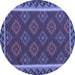 Round Oriental Blue Traditional Rug, con2932blu