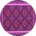 Round Oriental Purple Traditional Rug, con2932pur