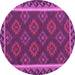 Round Machine Washable Oriental Purple Traditional Area Rugs, wshcon2932pur