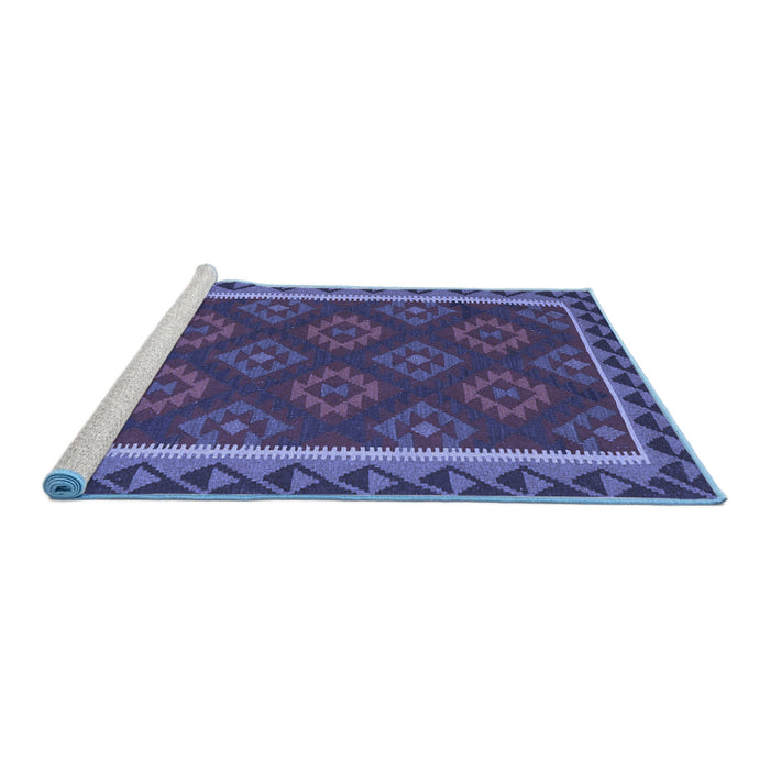 Sideview of Machine Washable Oriental Blue Traditional Rug, wshcon2932blu