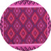 Round Oriental Pink Traditional Rug, con2932pnk