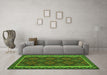 Machine Washable Oriental Green Traditional Area Rugs in a Living Room,, wshcon2932grn