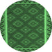 Round Oriental Emerald Green Traditional Rug, con2932emgrn