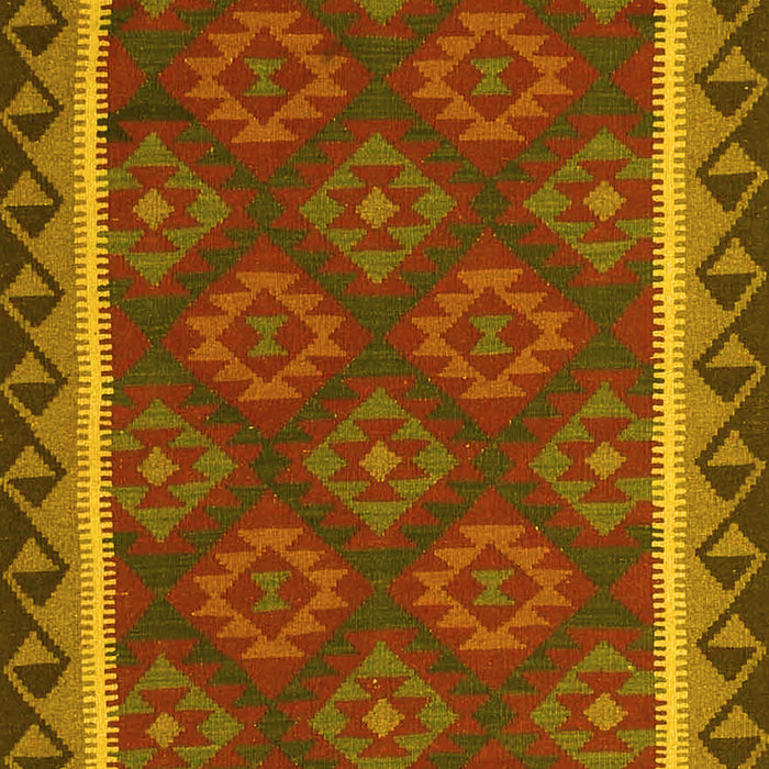 Machine Washable Oriental Yellow Traditional Rug, wshcon2932yw
