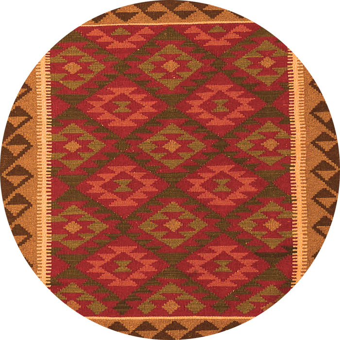 Square Oriental Orange Traditional Rug, con2932org