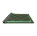 Sideview of Oriental Turquoise Traditional Rug, con2932turq